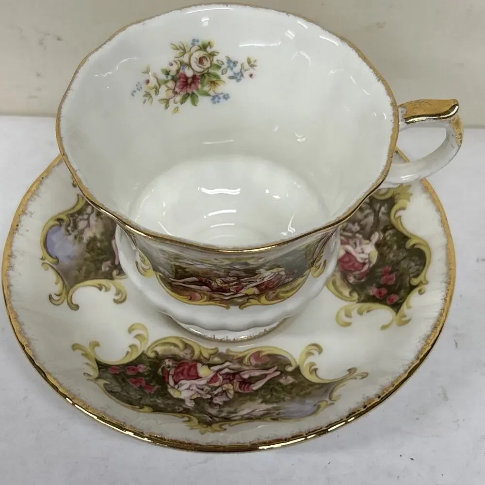 Vintage Paragon Chippendale B Love Story Cup & Saucer Teacup Fine Bone China